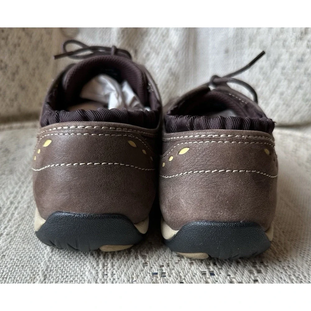 LL Bean Sneaker Womens 9.5 M Brown Leather Shoes Athletic Casual Lace Up Outdoor
